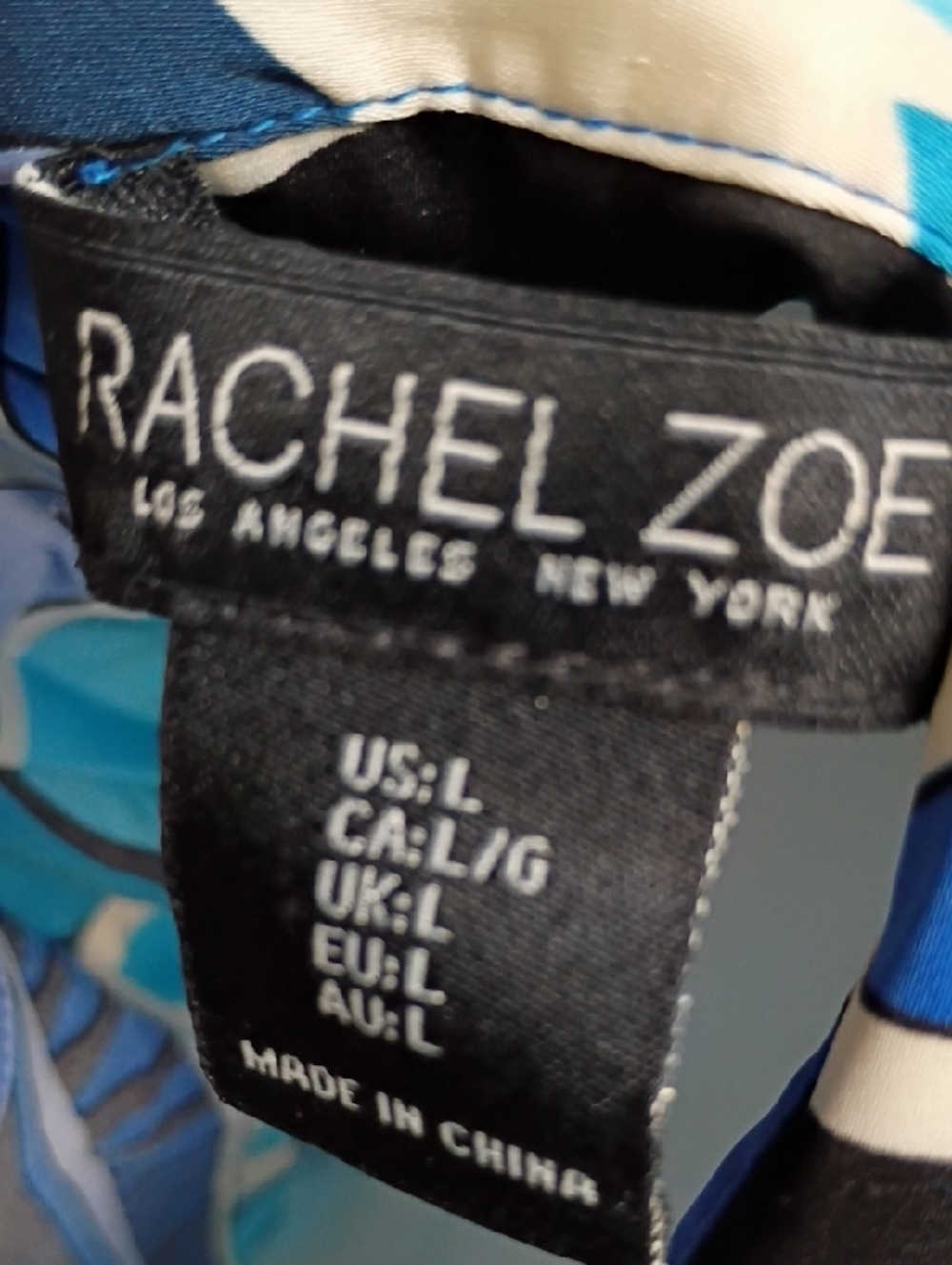 Rachel Zoe Blue and White And White Abstract Print Blouse Like Pucci - Picture 3 of 6